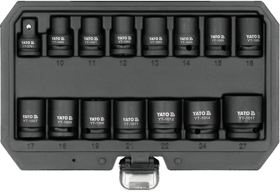 Изображение ZESTAW NASADEK UDAROWYCH KRÓTKICH 1/2'' 15 SZT. 10-27 MM