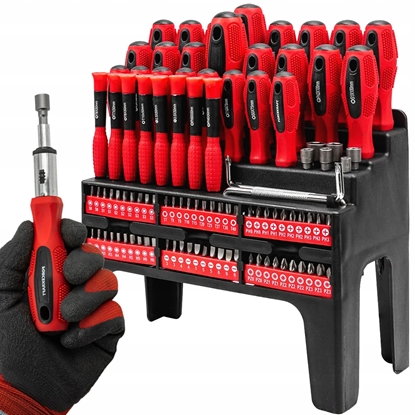 Attēls no Zestaw rubokrtów wkrtaków bitów 100el. w stojaku