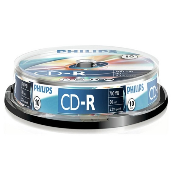 Изображение 1x10 Philips CD-R 80Min 700MB 52x SP