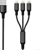Picture of 2GO 3in1 USB Ladekabel 3x Lightning Nylon 1,5m  schwarz