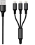 Attēls no 2GO 3in1 USB Ladekabel 3x Lightning Nylon 1,5m  schwarz