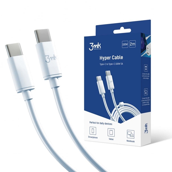 Picture of 3MK 3mk Hyper Cable USB-C / USB-C 100W 2m - white