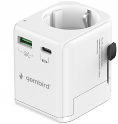 Picture of Adapteris Gembird Grounded Universal Travel Adapter 20W