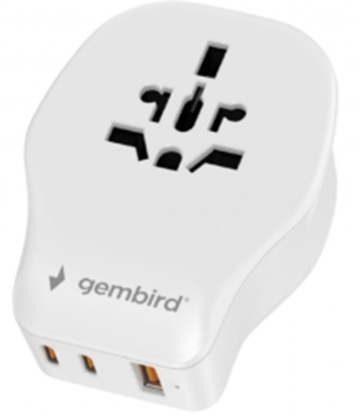 Attēls no Adapteris Gembird universal travel adapter 20W White