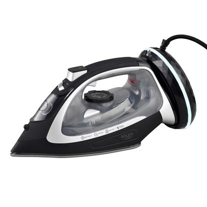 Picture of Adler Steam Iron | AD 5043 | Steam Iron | 2800 W | Water tank capacity 300 ml | Continuous steam 30 g/min | Steam boost performance 42 g/min | Black/Silver