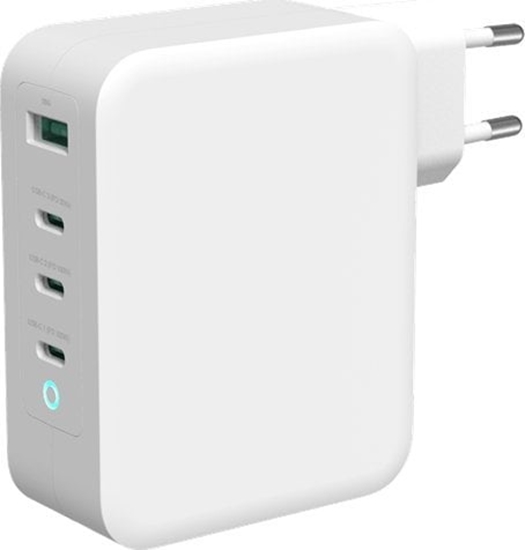 Изображение adowarka Deltaco USB-C sieninis kroviklis DELTACO 1x USB-A, 3x USB-C, bendra galia 130 W, balta / USBC-GAN04