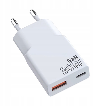 Attēls no adowarka sieciowa 1 x USB, 1 x USB-C Quick Charge 3.0 30W SUPER SLIM biaa