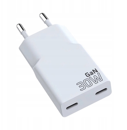 Picture of adowarka sieciowa 2 x USB-C Quick Charge 4+ 30W SUPER SLIM biaa