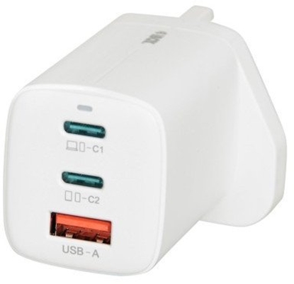 Attēls no adowarka sieciowa GaN iBOX C-65 PD65W, USB-C, kabel USB-C wtyczka UK White