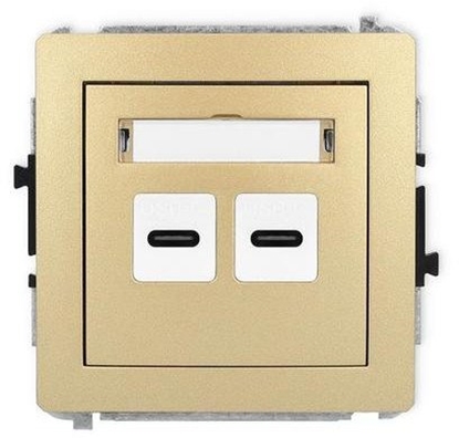 Picture of adowarka USB Karlik Deco 29DCUSB-7 podwójna 2xUSB C, 20W max. zota