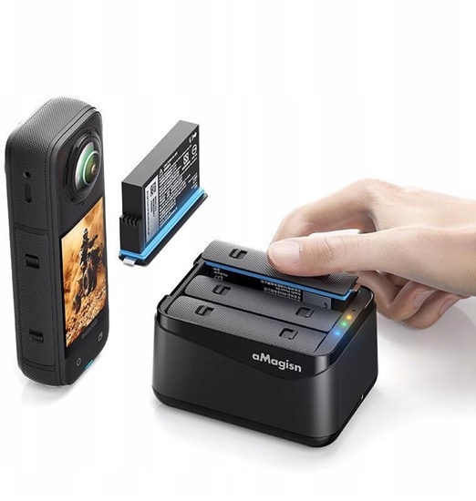 Изображение adowarka Usb Na 3x Akumulator Bateria Do Insta360 X5 / Insta 360 X 5 / Amagisn / Tbd06060566 / Pf12