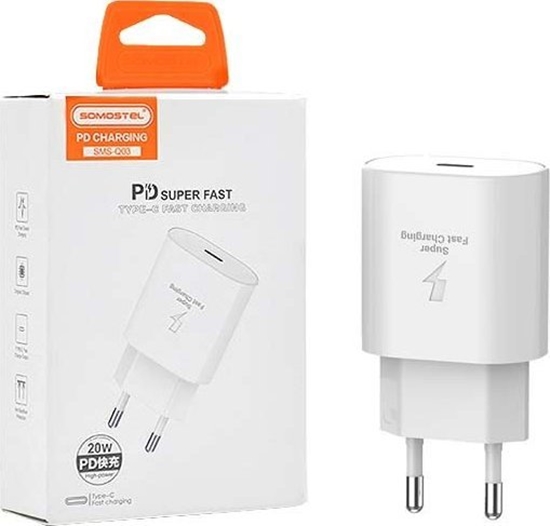 Picture of adowarka Vega Somostel adowarka sieciowa TYP-C 3A 25W Power Delivery PD Biay SMS-Q03