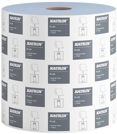 Picture of Katrin Aftørringspapir Katrin Plus blå 26cmx350m 2rul/pak 447226 - (2 ruller pr. karton)