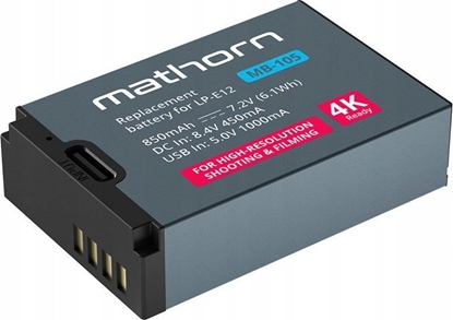 Picture of Akumulator Green Cell Bateria Mathorn MB-105 850mAh USB-C zamiennik Canon LP-E12