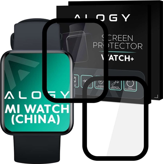 Picture of Alogy Alogy Full Glue 2x Elastyczne Szko 3D do Xiaomi Mi Watch (wersja chiny) Black uniwersalny