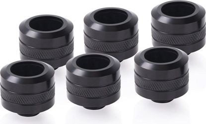 Attēls no Alphacool Alphacool Eiszapfen PRO 16mm HardTube Fitting G1 / 4 - Deep Black Sixpack, connection