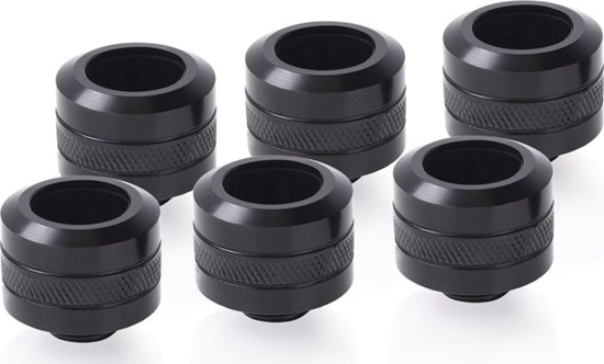 Picture of Alphacool Alphacool Eiszapfen PRO 16mm HardTube Fitting G1 / 4 - Deep Black Sixpack, connection