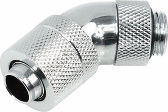 Picture of Alphacool Alphacool HF Anschluss 45 Grad G1/4 Zoll AG auf 13/10mm - drehbar, chrome silber