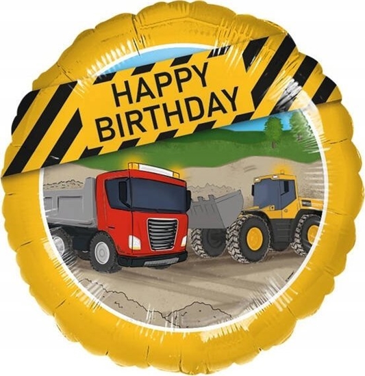 Picture of AMSCAN Balon foliowy maszyny budowlane Happy Birthday