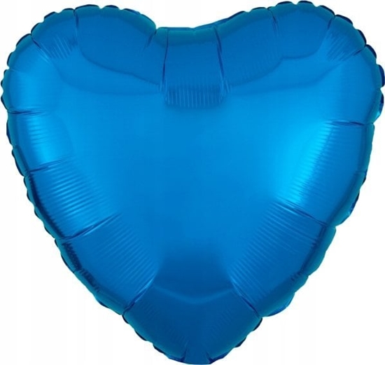 Picture of AMSCAN Balon foliowy metalik niebieski serce 43cm 9914069
