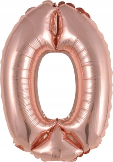 Изображение AMSCAN Balon foliowy mini cyfra 0 róowe zoto 30,5x40cm 9909698