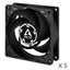 Attēls no ARCTIC P8 Silent Pressure-Optimised Extra Quiet Fans, 3-pin, 80mm, black, 5pcs