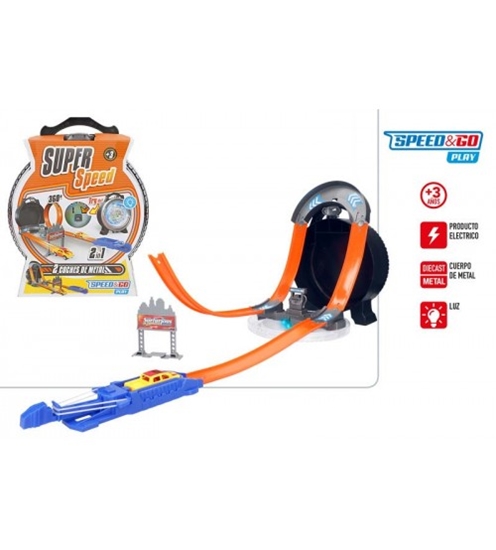 Picture of Autotrase ar cilpām un tramplīnu (komplektā 2 metāla mašīnas) 6+ CB39008