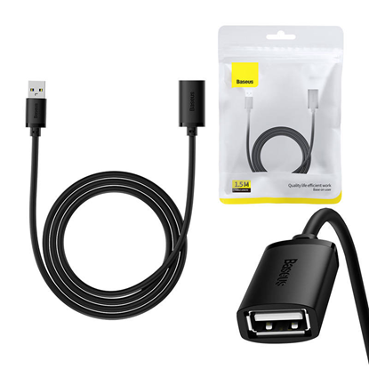 Изображение Kabel USB Baseus USB-A - USB-A 1.5 m Czarny (B00631101111-00)