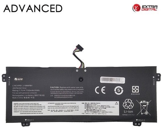 Изображение Bateria Lenovo Neiojamo kompiuterio baterija LENOVO L16C4PB1, 7100mAh, Extra Digital Advanced