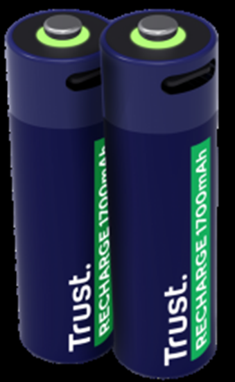 Picture of Baterijas Trust USB-C Rechargeable AA Batteries 2pack