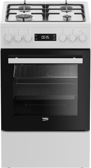 Picture of BEKO Cooker | FSM51339DWDS | Hob type Gas | Oven type Electric | White | Width 50 cm | Grilling | LED | Depth 60 cm | 60 L