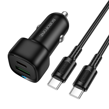 Изображение Borofone Car charger BZ34B Cloud - USB + Type C - 