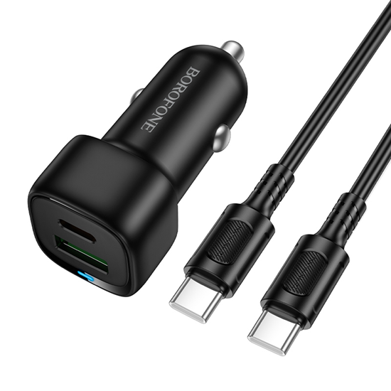 Изображение Borofone Car charger BZ34B Cloud - USB + Type C - 