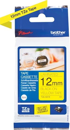 Picture of Brother TZE-631S label-making tape Black on yellow