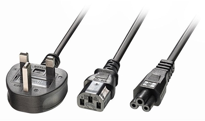 Attēls no CABLE POWER UK 3 PIN TO C13&C5/2.5M 30374 LINDY