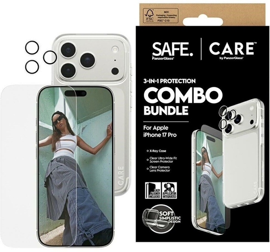 Изображение CARE by PanzerGlass Fashionable Combo 3in1 Case + Glass + Lens for iPhone 17 Pro