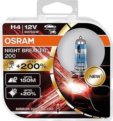 Изображение Carmotion arówki OSRAM H4 12V 55W PX26d Night Breaker +200%, 2 szt.