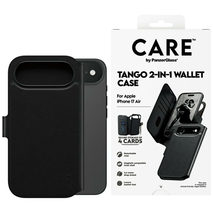 Изображение Case CARE by PanzerGlass Feature Tango 2w1 Wallet Case MagSafe for iPhone 17 Air black