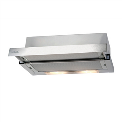 Picture of CATA Hood TF 2003 Duralum 600 Mechanical panel  Width 60 cm  390 m³/h  Stainless steel  Energy efficiency class C  57 dB  Built-in telescopi