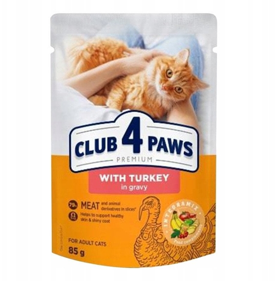 Picture of CLUB4 KOT sasz.85g INDYK w galaretce     /24