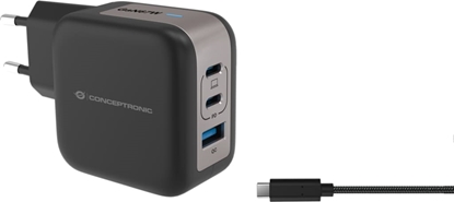 Attēls no Conceptronic ALTHEA17B 3-Port 67W GaN USB PD Charger