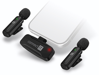 Attēls no CONNECT IT Mikrofon ClipMic, 2x Bezdrátový Lavalier mikrofón s pijímaem, Lightning konektor, erná