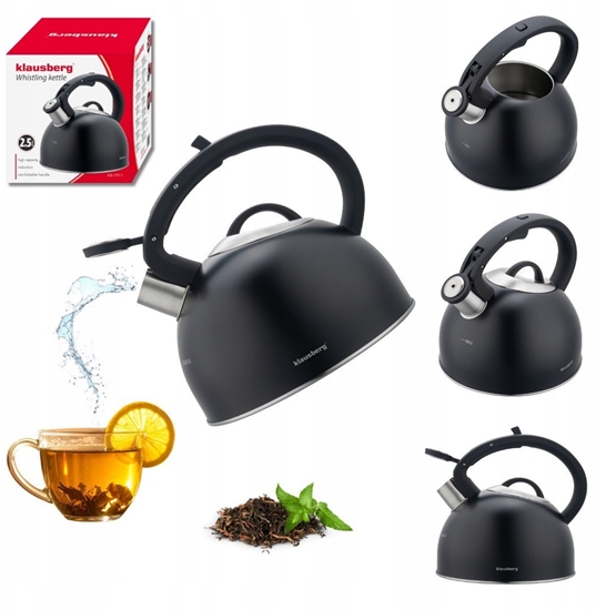 Picture of CZAJNIK STALOWY Z GWIZDKIEM 2,5L KLAUSBERG KB-7911