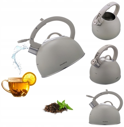 Изображение CZAJNIK STALOWY Z GWIZDKIEM 2,5L KLAUSBERG KB-7912