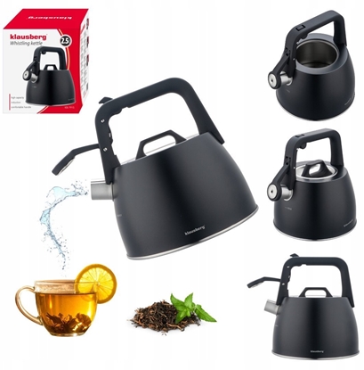 Изображение CZAJNIK STALOWY Z GWIZDKIEM 2,5L KLAUSBERG KB-7915