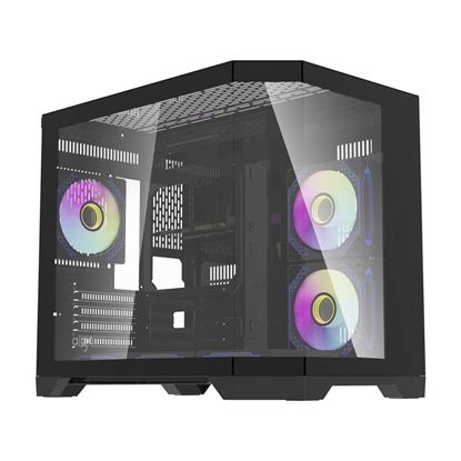 Attēls no Darkflash Darflash FT418 computer case + 6 aRGB fans (black)