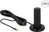 Picture of Delock 5G LTE Antenna SMA plug 0 - 3 dBi fixed omnidirectional with magnetic base and connection cable RF195 3 m outdoor black