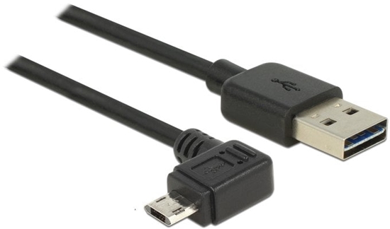 Picture of Delock Cable EASY-USB 2.0 Type-A male > EASY-USB 2.0 Type Micro-B male angled left / right 1 m black