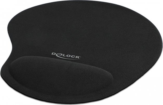 Изображение Delock Ergonomic Mouse pad with Gel Wrist Rest black 230 x 202 x 24 mm