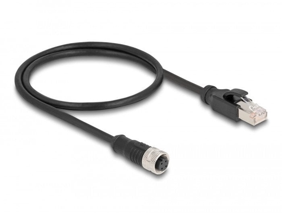 Picture of Delock M12 Adapter Cable D-coded 4 pin female to RJ45 male 50 cm